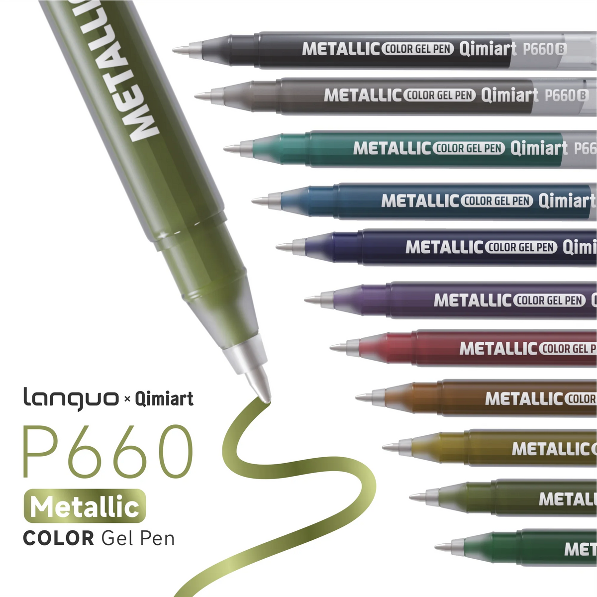 LANGUO 48 Metallic Gel Pens – Coloring, Drawing & Scrapbooking Metallic Gel Pen Set Qme