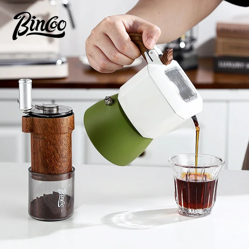 BINCOO 2-Cup Double Valve Moka Pot – Italian Espresso Maker Moka Pot Qst