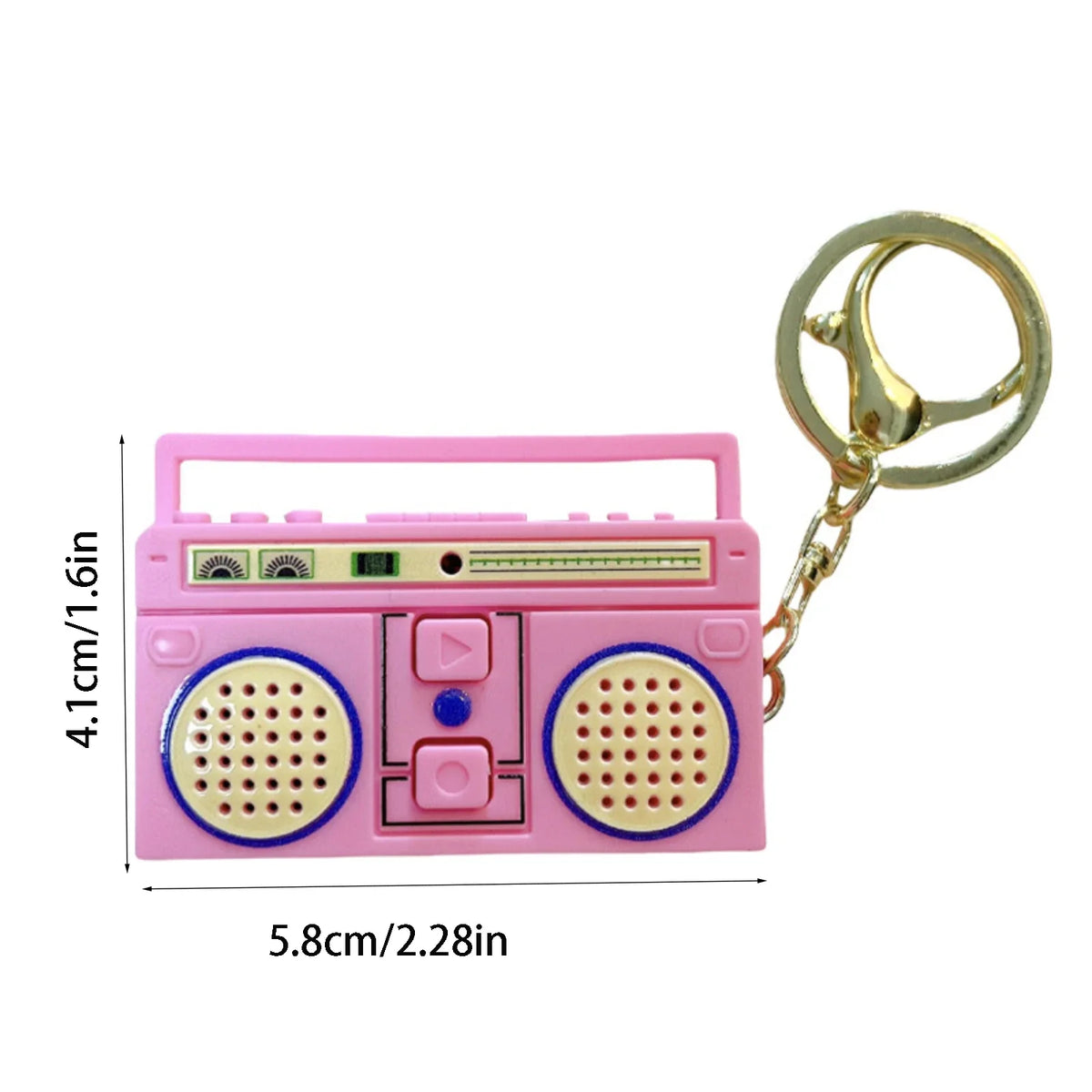 Retro Cassette Recorder Keychain | Mini Novelty CD Keyring Novelty Keychain Qme