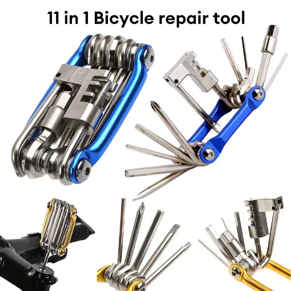 11-in-1 Bicycle Repair Tool Kit – Hex, Chain & Screwdriver Bicycle Multi-Tool Qst