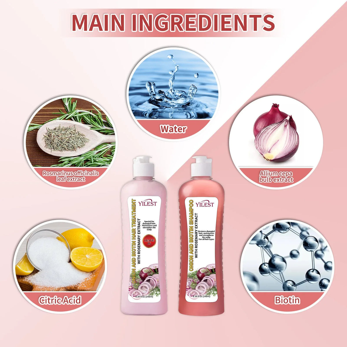 YOUNGCOME Rosemary Shampoo & Conditioner Set – Hair Growth Kit Shampoo & Conditioner Set Qst