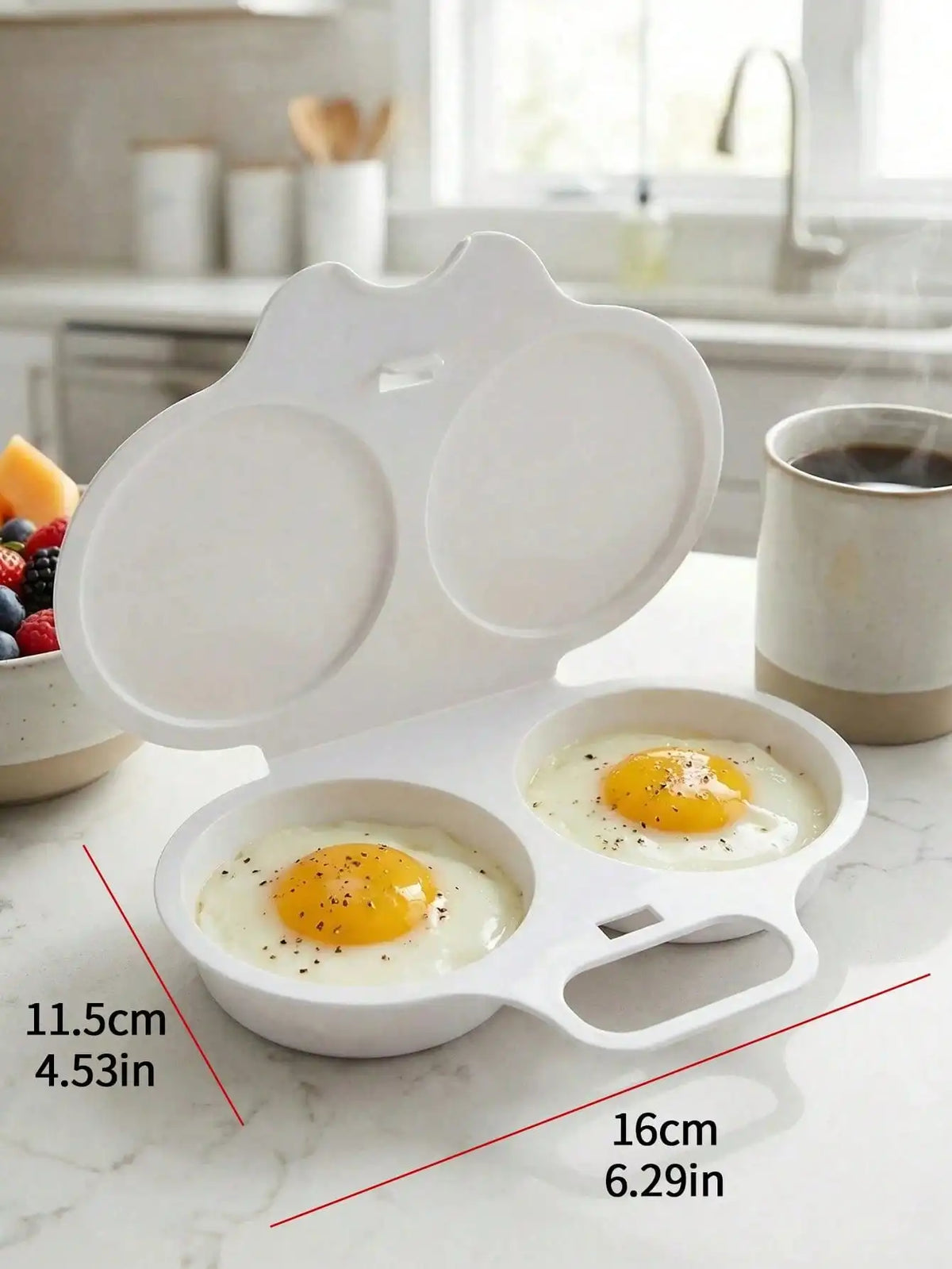 Microwave Egg Boiler Cup | Double-Layer Reusable Non-Electric Microwave Egg Cooker Qme