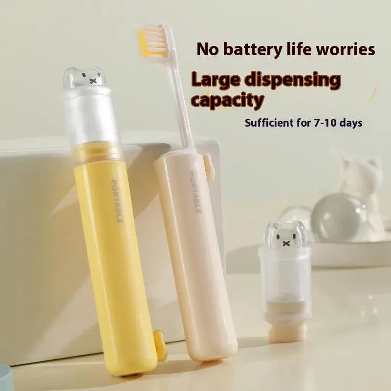 2-in-1 Portable Mini Travel Toothbrush & Toothpaste Set Travel Toothbrush Set Qme