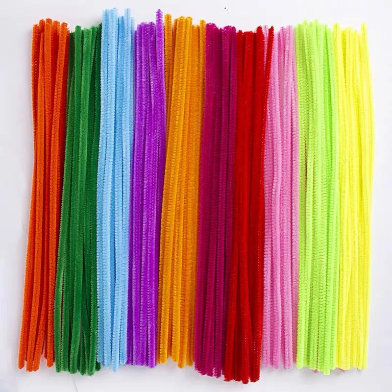 100PCS Colorful Chenille Pipe Cleaner Stems – DIY Craft Set DIY Craft Stems Qme Classic 10 colors
