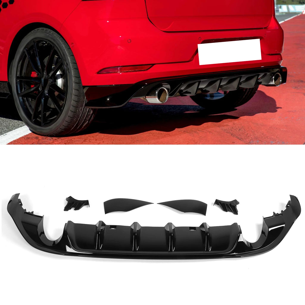TCR Gloss Black Rear Bumper Diffuser Kit – MK7.5 2017–2020 Rear Bumper Diffuser Qst