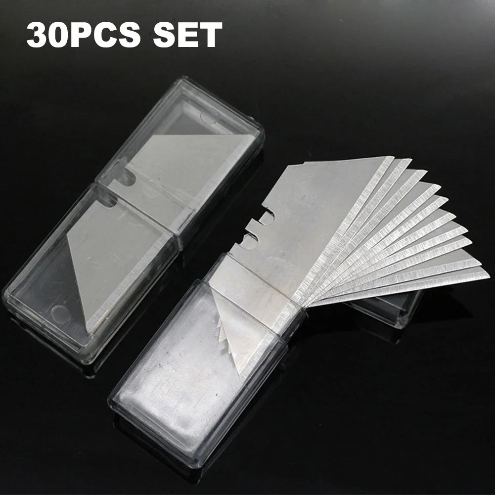 10-Pack Trapezoidal Replacement Blades | Carbon Steel Craft Knife Replacement Craft Blades Qme Silver