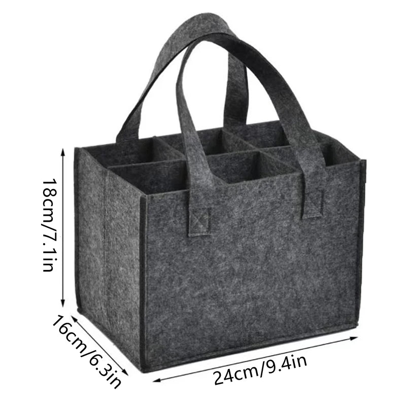 Foldable 6-Compartment Wine Bottle Bag | Waterproof Carry Tote Wine Bottle Bag Qst