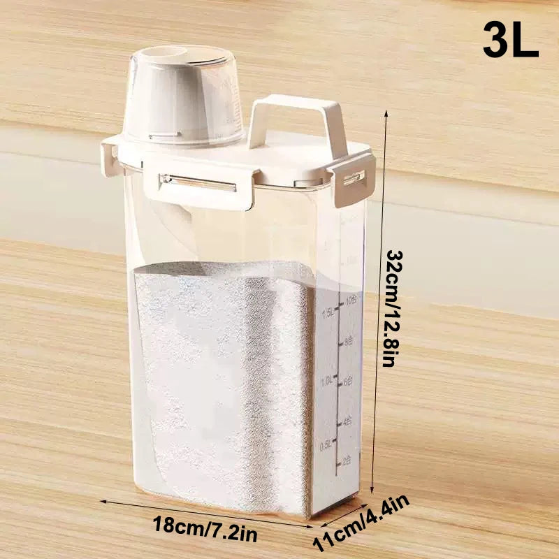 Sealed Grain & Laundry Detergent Storage Container 1.75–3L Food Storage Container Qst L