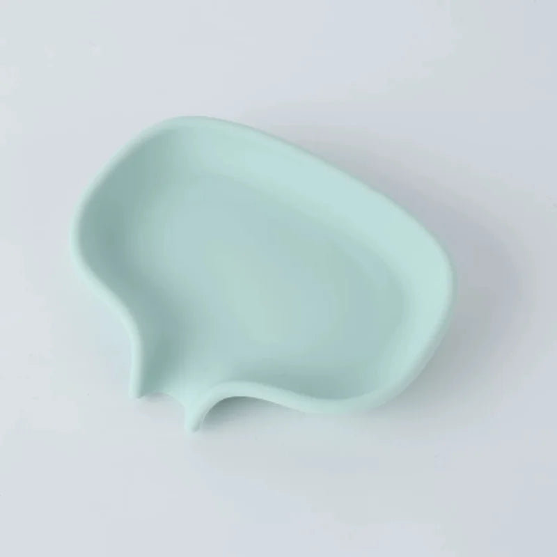 Flat-Bottom Soap Dish with Drainage Tray – Bathroom Holder Soap Dish Qme Green