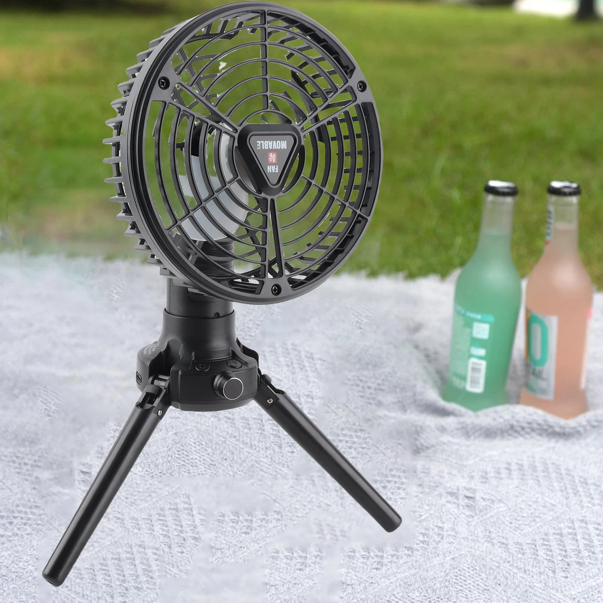 Camping Fan 10400mAh Rechargeable LED Lantern Tripod Fan Camping Fan Qst
