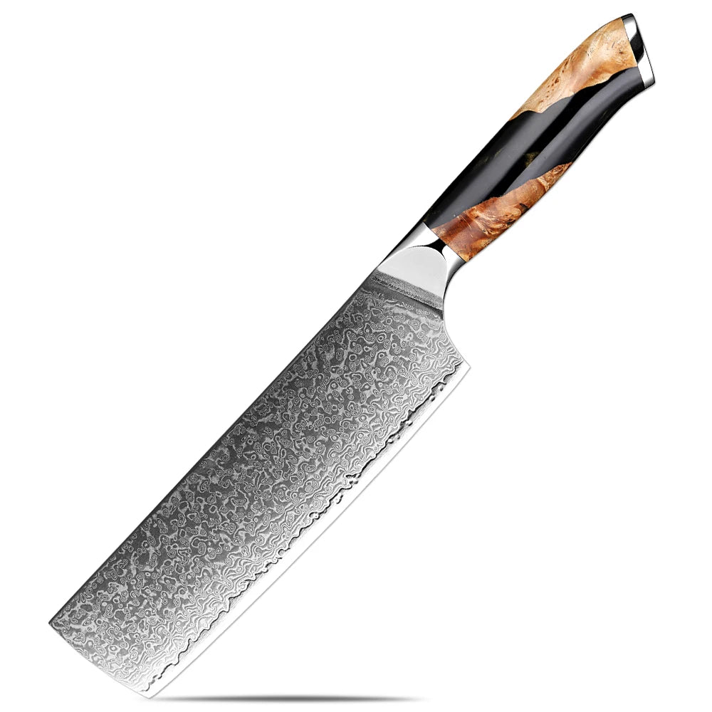 XITUO Damascus Steel Kitchen Knife Set – Santoku & Utility 1–6PCS Kitchen Knife Set Qst Nakiri Knife