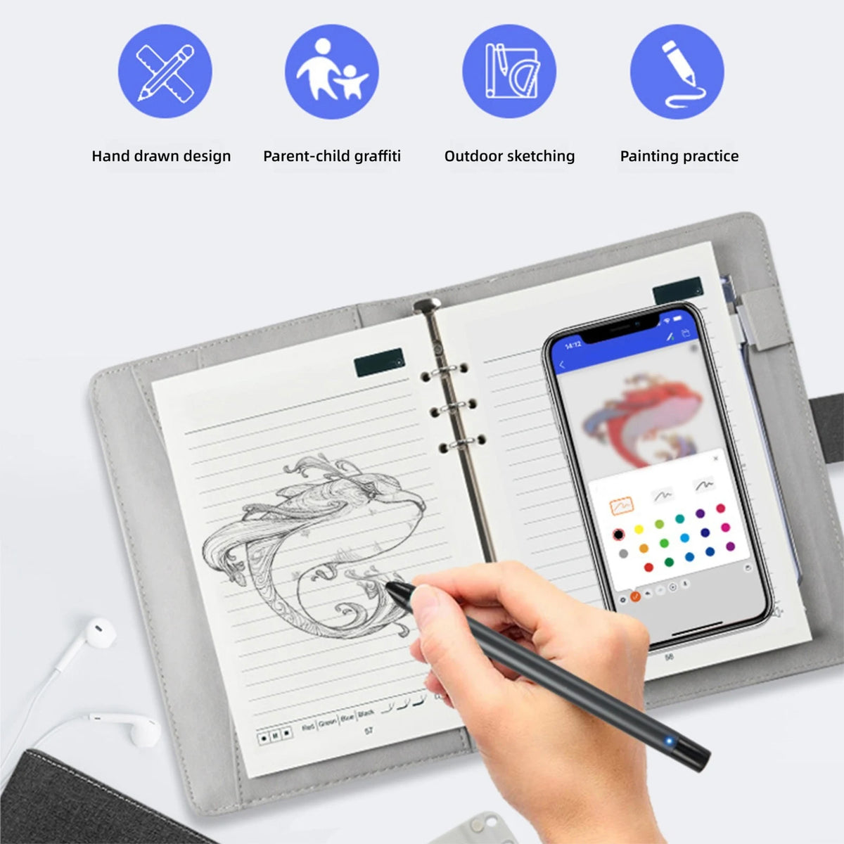 Smart Digital Notebook & Sync Pen – 3-in-1 OCR Writing Set Smart Writing Set Qst