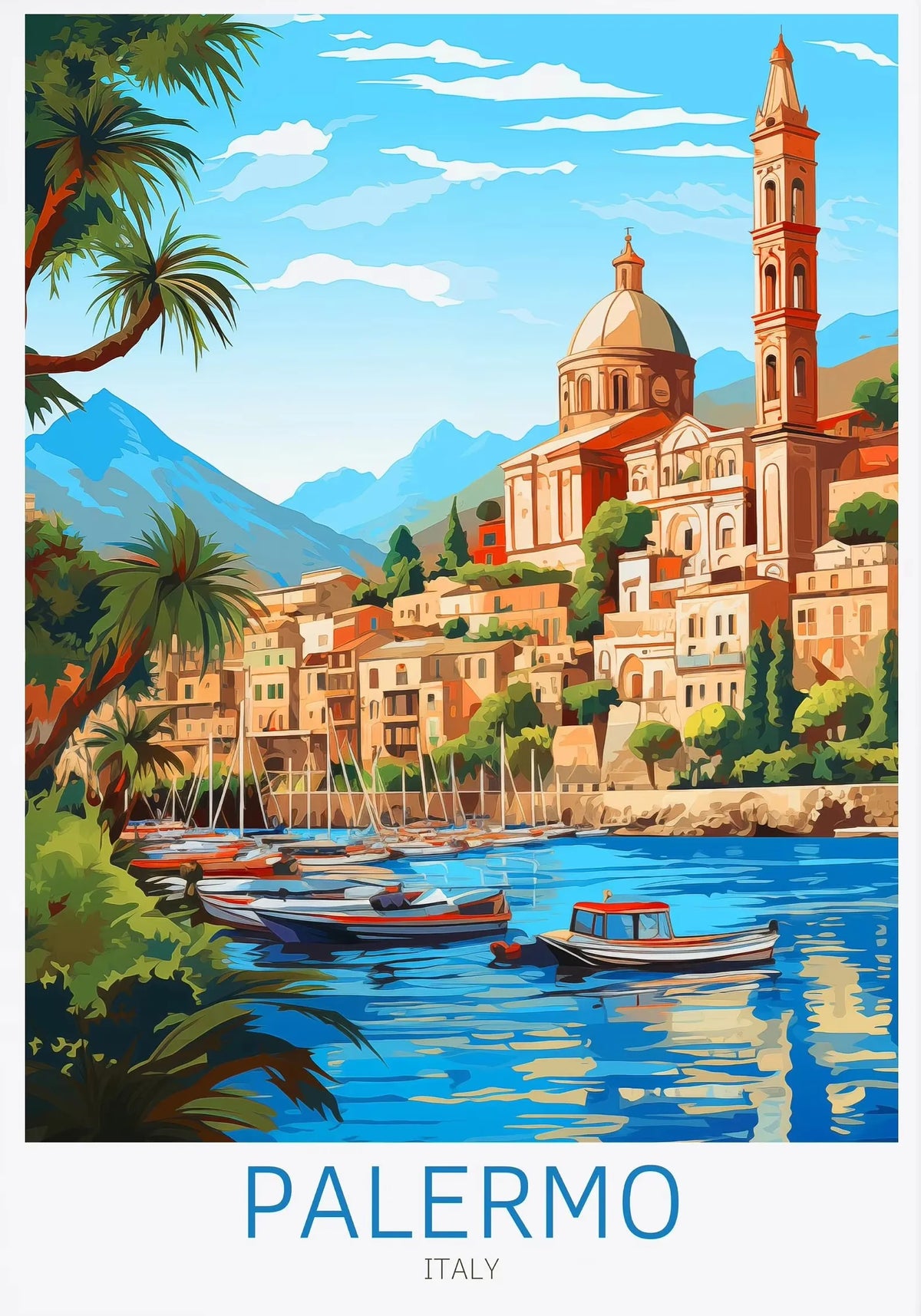 Italy City Travel Canvas Wall Art – Rome Venice Paris Poster Canvas Wall Art Qst SKU-18 20x30cm Unframed