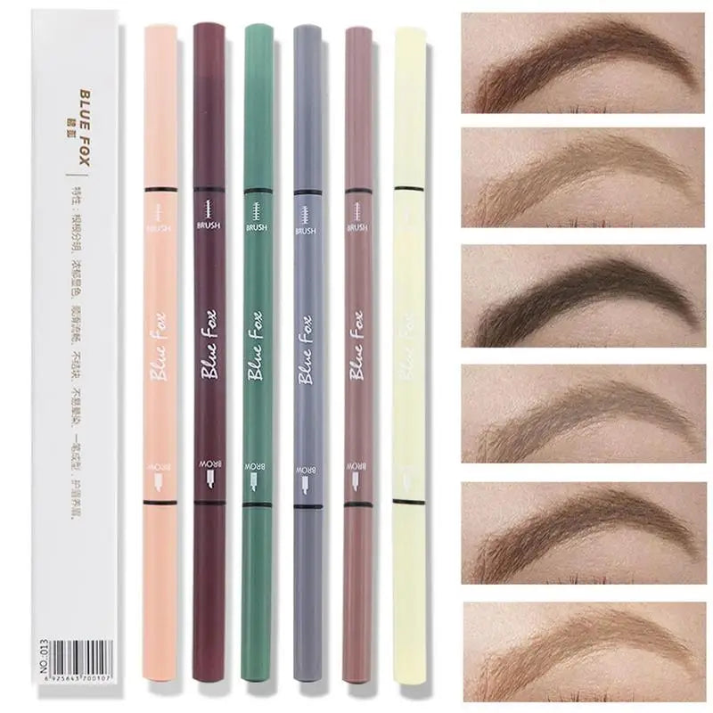 Double-Headed Eyebrow Pen – Smudge-Proof, Waterproof, 6 Shades Eyebrow Pen Qme
