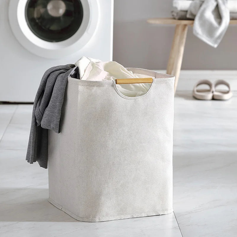 Waterproof Cotton Linen Laundry Basket – Foldable Hamper Laundry Hamper Qme