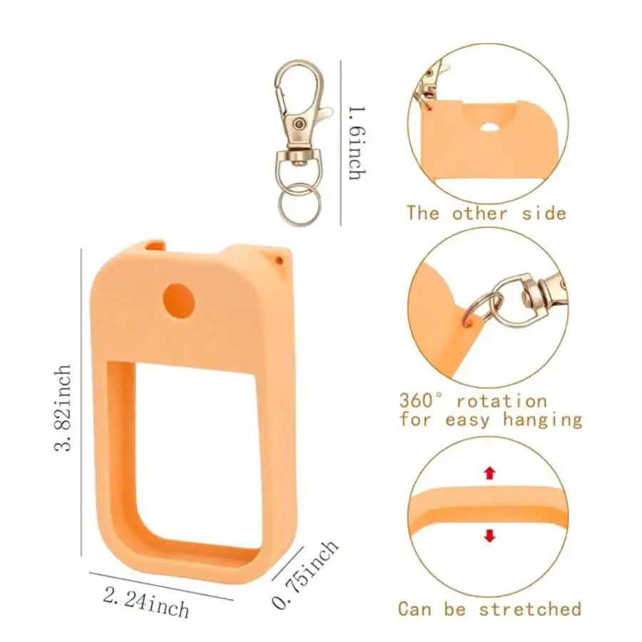 Soft Silicone Case for Touchland Power Mist 1 FL OZ + Keychain Silicone Bottle Case Qme