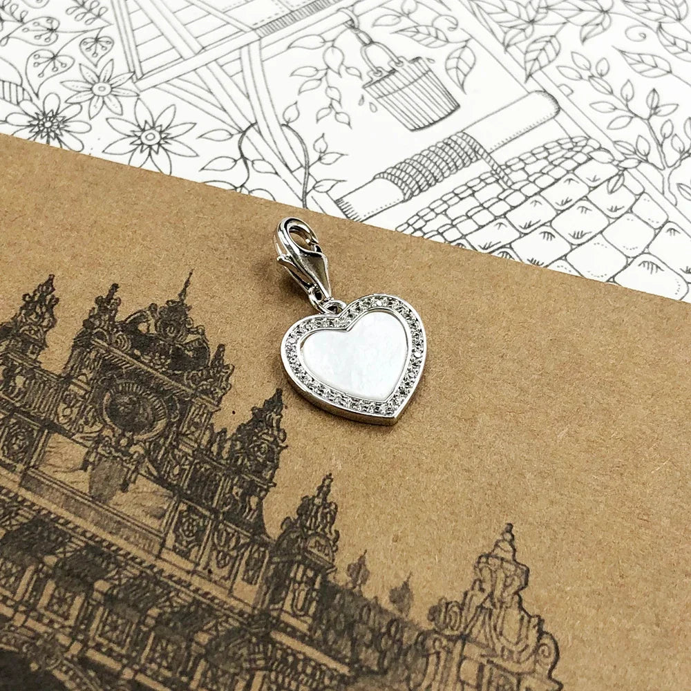 Heart Shell Dangle Charm Pendant – 925 Sterling Silver Women Dangle Charm Pendant Qme