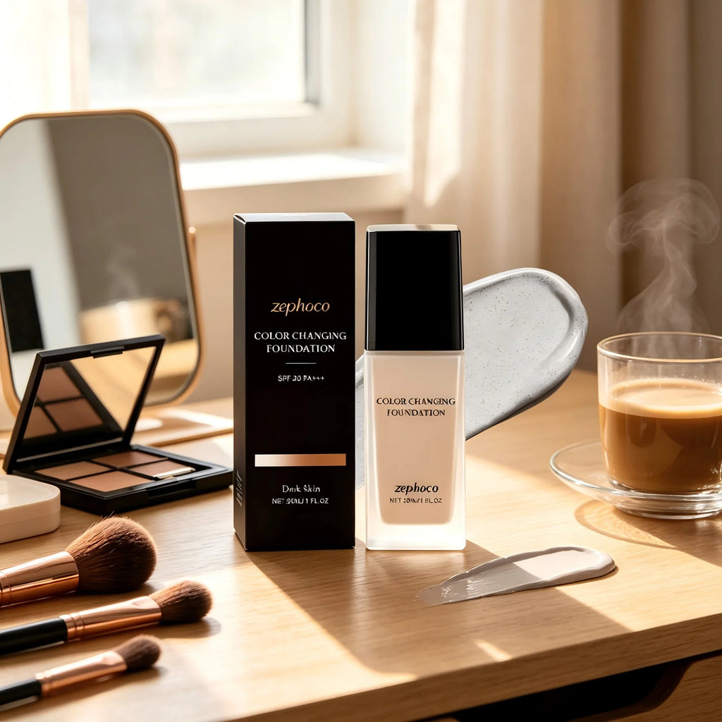 Zephoco Color-Changing Foundation SPF 20 | Full Coverage 30ml Liquid Foundation Qst