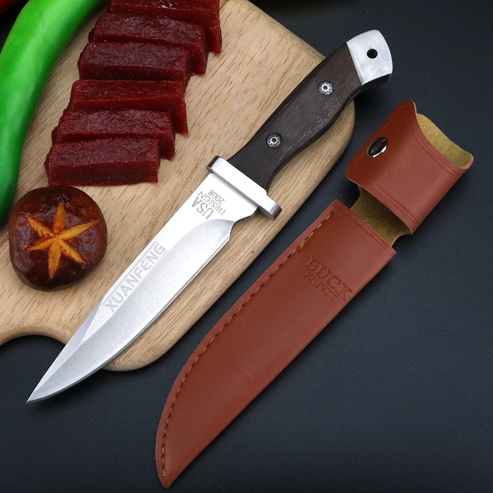XUANFENG 9Cr18 Steel Chef Knife – Wood Handle Kitchen Cleaver Kitchen Chef Knife Qst 2008