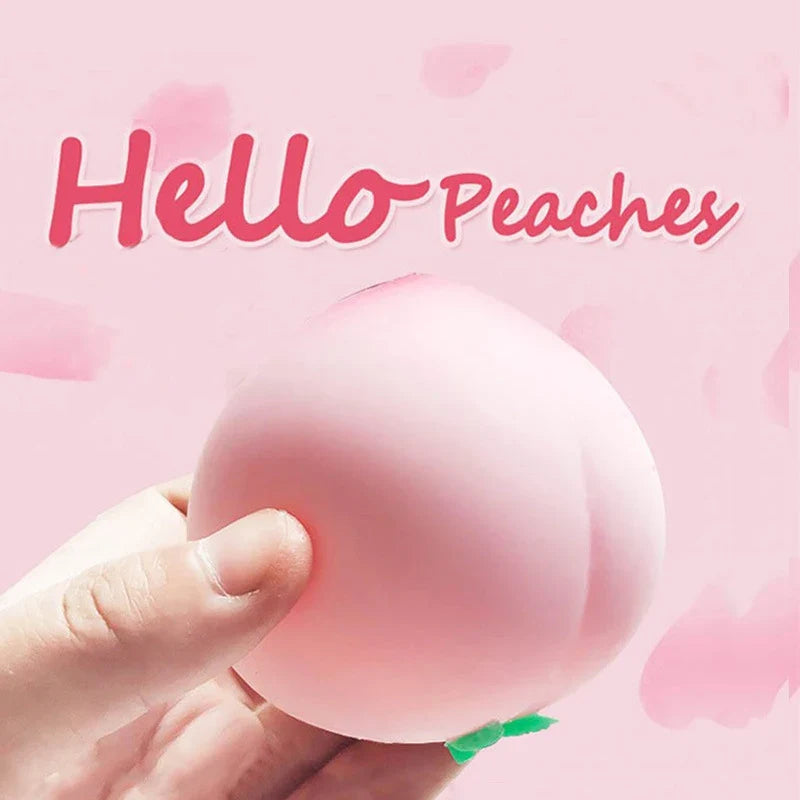 Peach Slow Rising Squeeze Toy | Fun Silicone Fidget Toy Slow Rising Fidget Toy Qme