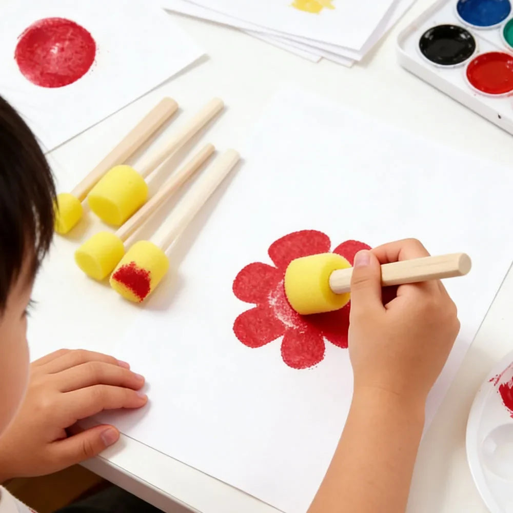 Kids Sponge Painting Brushes Set – 11pc DIY Art Craft Kit Kids Art Craft Set Qme