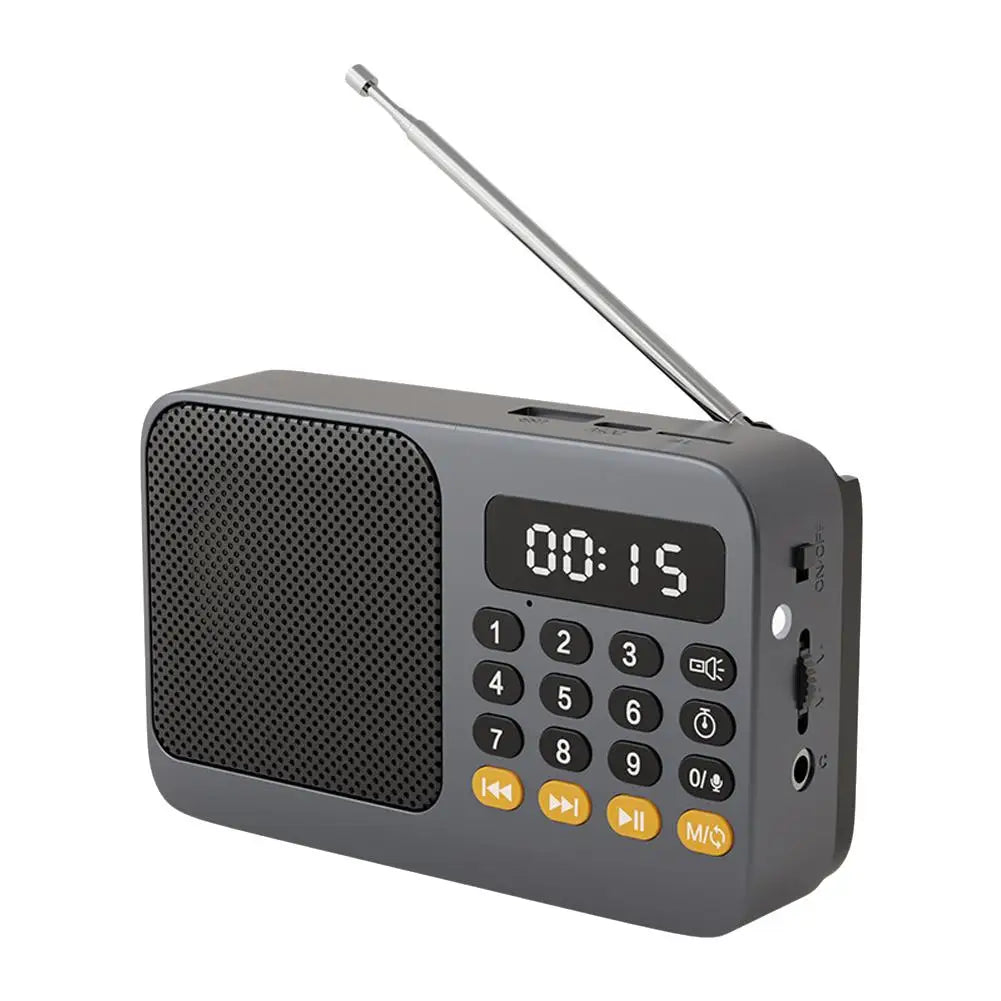 Portable Rechargeable FM Radio & MP3 Player – USB & TF Card Portable MP3 Radio Player Qme B