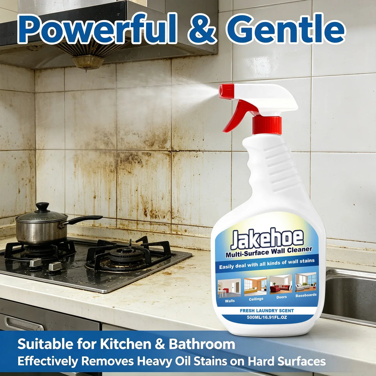 Multi-Surface Wall Cleaner Spray – Removes Fingerprints & Crayon Wall Cleaning Spray Qme