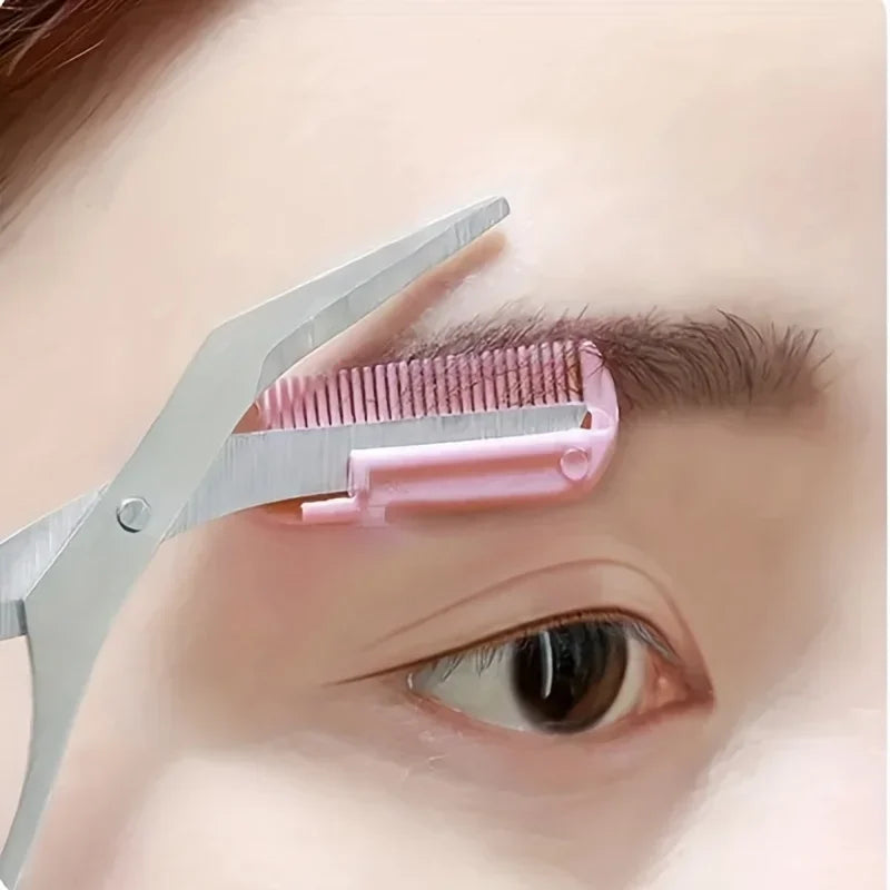Eyebrow Comb & Scissor Trimmer Set – Brow Grooming Tool Eyebrow Grooming Tool Qme
