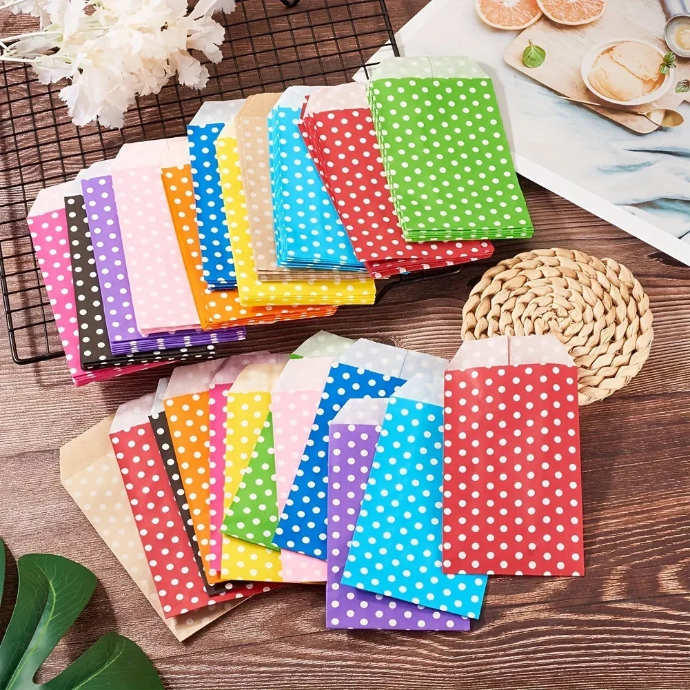 White Polka Dot Paper Gift Bags No Handle – Party & Wedding Paper Gift Bags Qme