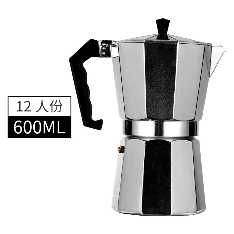 600ml Aluminum Moka Pot – Octagonal Stovetop Espresso Maker Stovetop Moka Pot Qst 12CUP