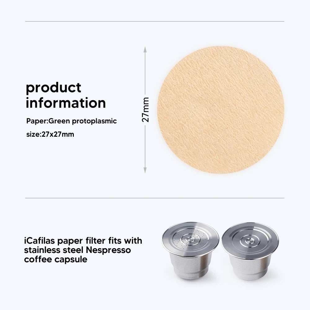 Disposable Paper Filters for Nespresso Reusable Capsules Coffee Capsule Filter Qst