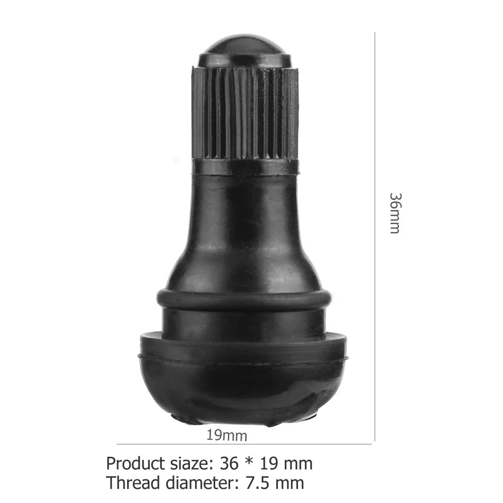 10-Pack TR412 Snap-In Rubber Tubeless Tire Valve Stems | Car & ATV Tire Valve Stems Qme