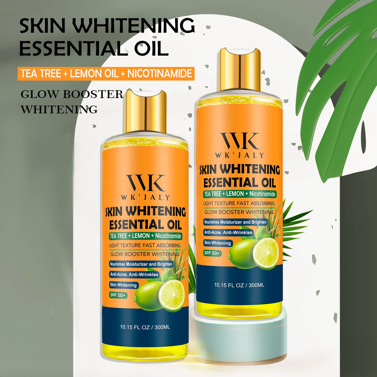 WK'JALY Niacinamide Brightening Body Oil – Tea Tree & Lemon Brightening Body Oil Qst