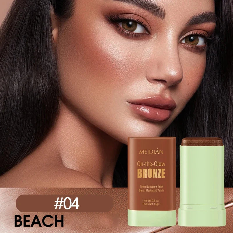 Qme Waterproof Powder Blush Stick – 4 Vibrant Shades Powder Blush Stick Qme 03 RICH GLOW