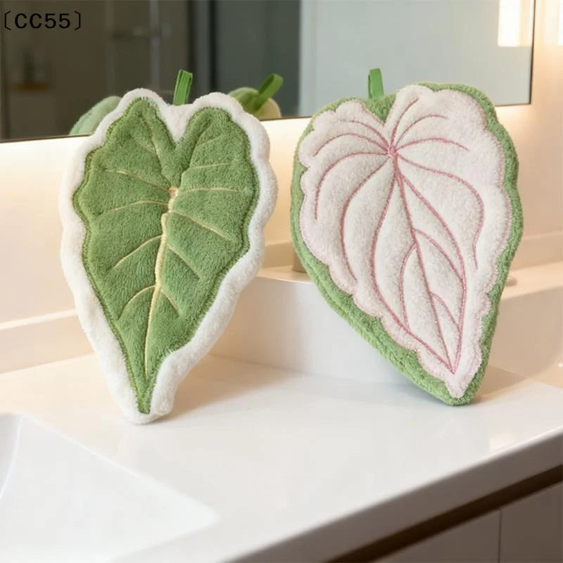 Absorbent Leaf Hanging Hand Towel – Kitchen & Bathroom Hanging Hand Towel Qst