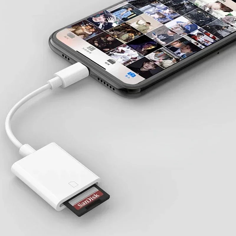 iPhone Lightning SD TF Card Reader – iOS 14 Compatible | 2-Pack Memory Card Reader Qme
