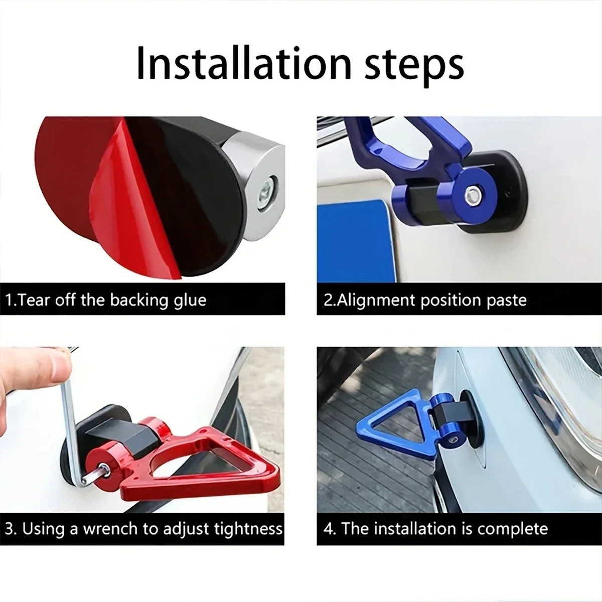 Triangle Tow Hook Cover Sticker ABS Car Exterior Decoration Bumper Tow Hook Decor Qme