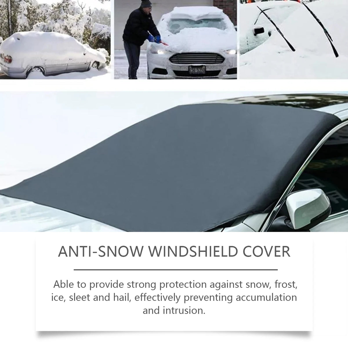 RAYHONG Car Windshield Snow Cover – Universal Winter Protector Windshield Snow Cover Qst
