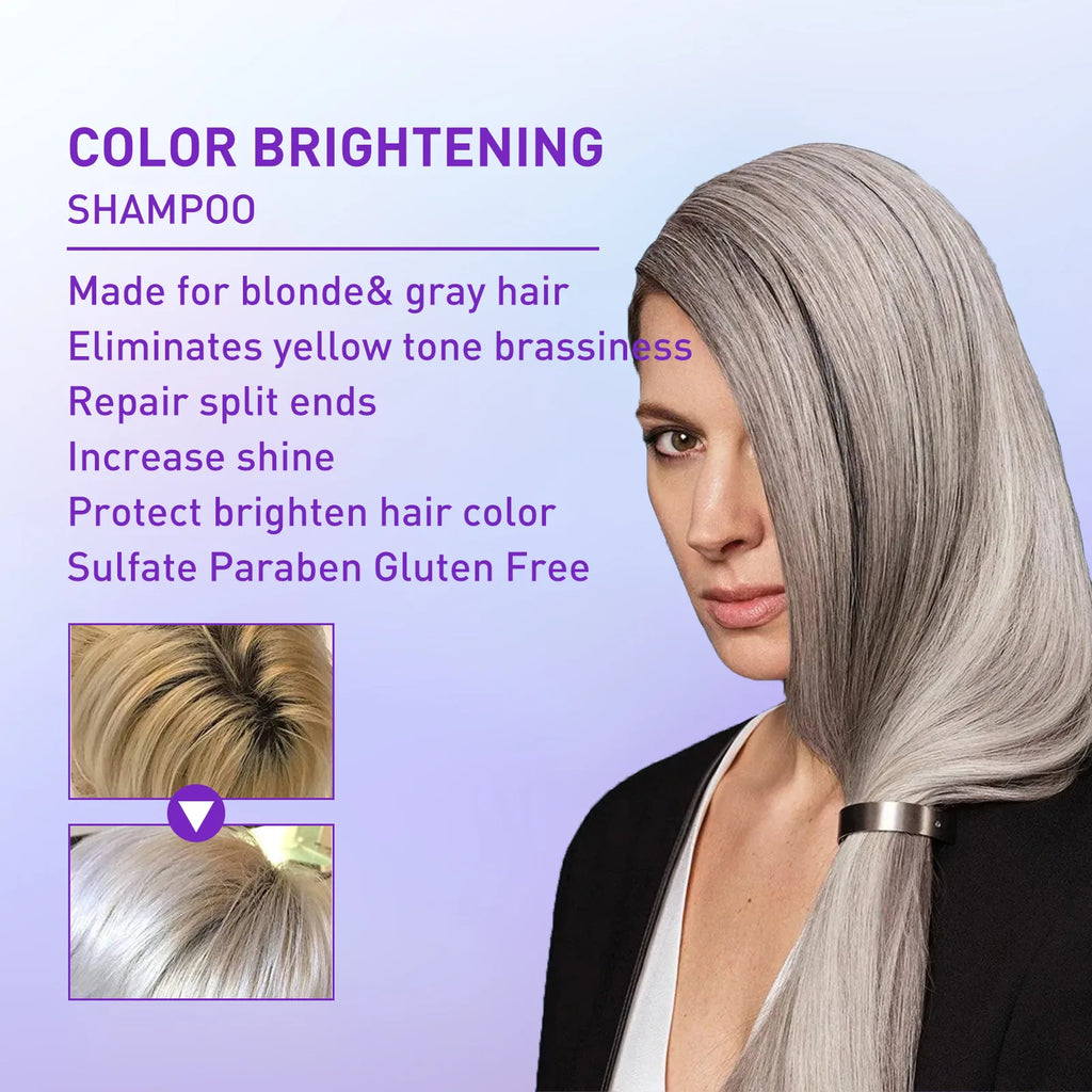 Gray Fixing Purple Shampoo – Tone & Cover Bleached Hair Hair Dye Shampoo Qme