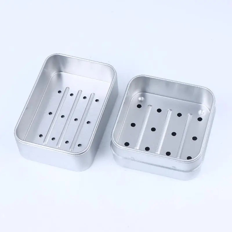 Square Aluminum Travel Soap Dish Box with Lid | Compact Travel Soap Dish Qme