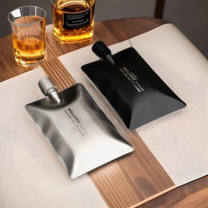 Portable 304 Stainless Steel Flat Flask for Camping & Outdoor Camping Flask Qme