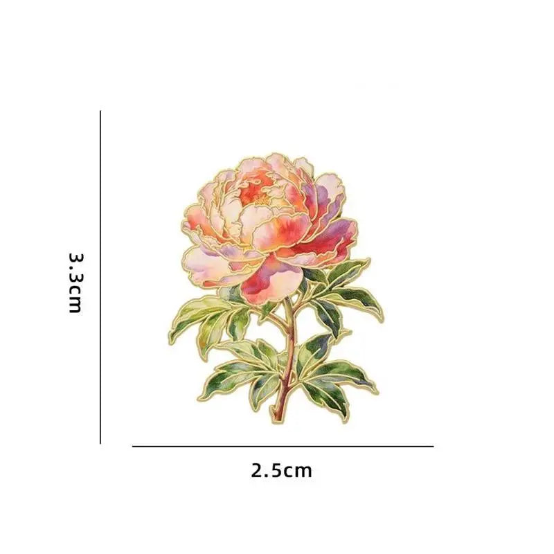 Botanical Enamel Flower Lapel Pins – Assorted Plant Brooches Enamel Lapel Pin Qme A10