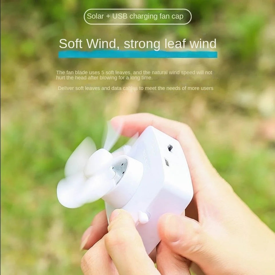 Solar USB Rechargeable Fan Hat – Outdoor Sun Protection Solar Fan Hat Qst