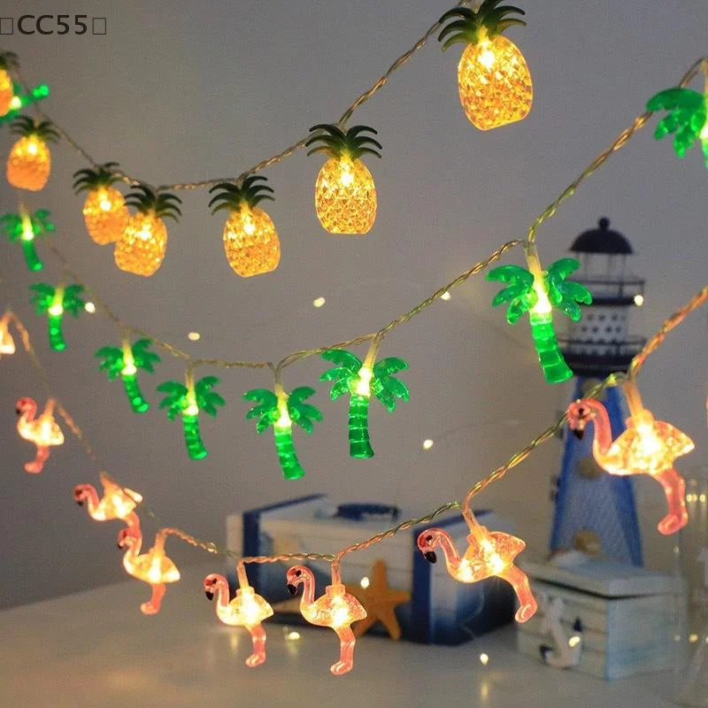 Hawaiian Tropical LED Light String – Luau Birthday Party Décor Party String Lights Qst