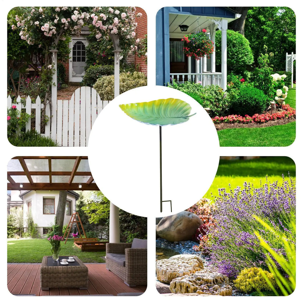 Leaf Hummingbird Feeder Bird Bath Dish – Garden & Balcony Bird Bath Feeder Qme