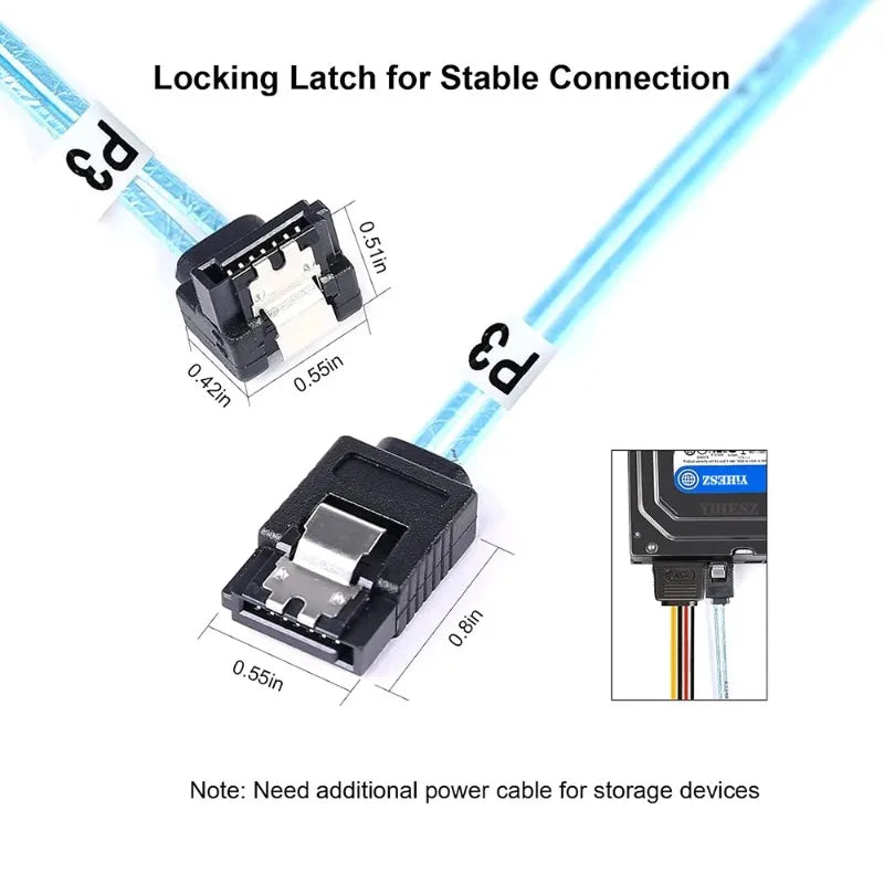 SATA 7-Pin 180° to 90° Right Angle SSD Hard Drive Data Cable SATA Data Cable Qme