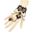 Women's Steampunk Fingerless Gloves – Victorian Lace Wrist Cuff Costume Wrist Gloves Qst GS049blck