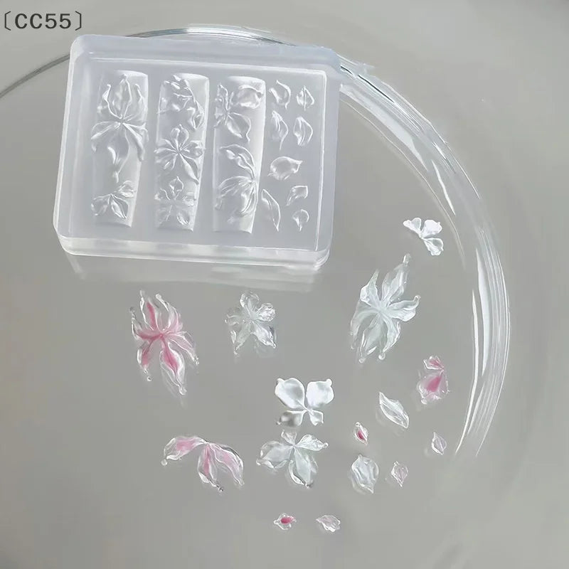 3D Silicone Nail Mold – Lily, Starfish & Sea Shell Designs Nail Art Mold Qst