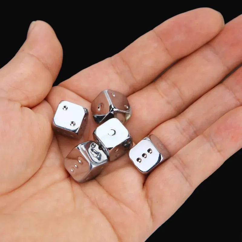 Metallic 6-Sided Dice Set for DND RPG Tabletop Board Games Metallic Dice Set Qme