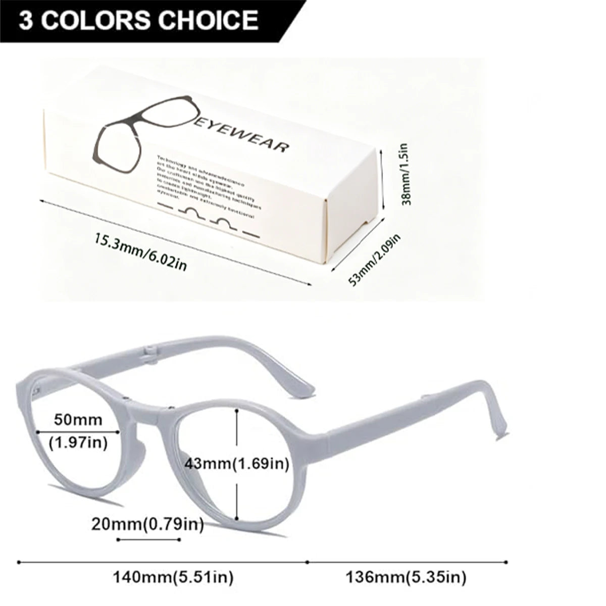 3-Pack VOPHA Folding Reading Glasses Adaptive Focus +0.5–2.5 Reading Glasses Qst